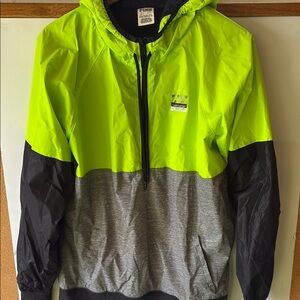 PINK Victoria's Secret High Visibility Lime and Black Lined Raincoat